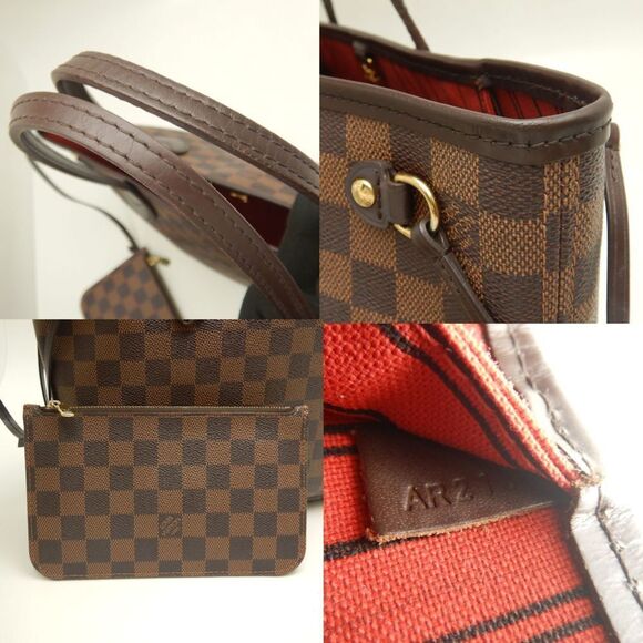 LOUIS VUITTON Brown Damier Neverfull PM Tote Bag - Picture 5 of 10